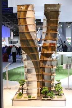 Ferro & Dip-Tech futuristic building at Glasstec 2018
